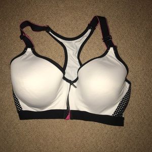 White/pink/Black VS sports bra